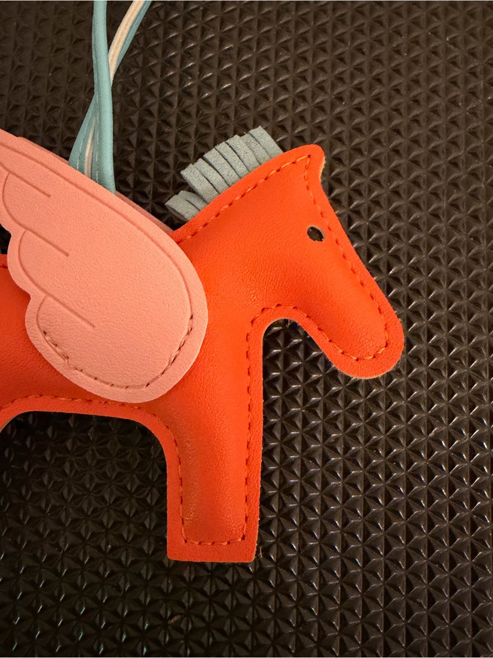 Vegan Leather Orange Horse Bag Charm